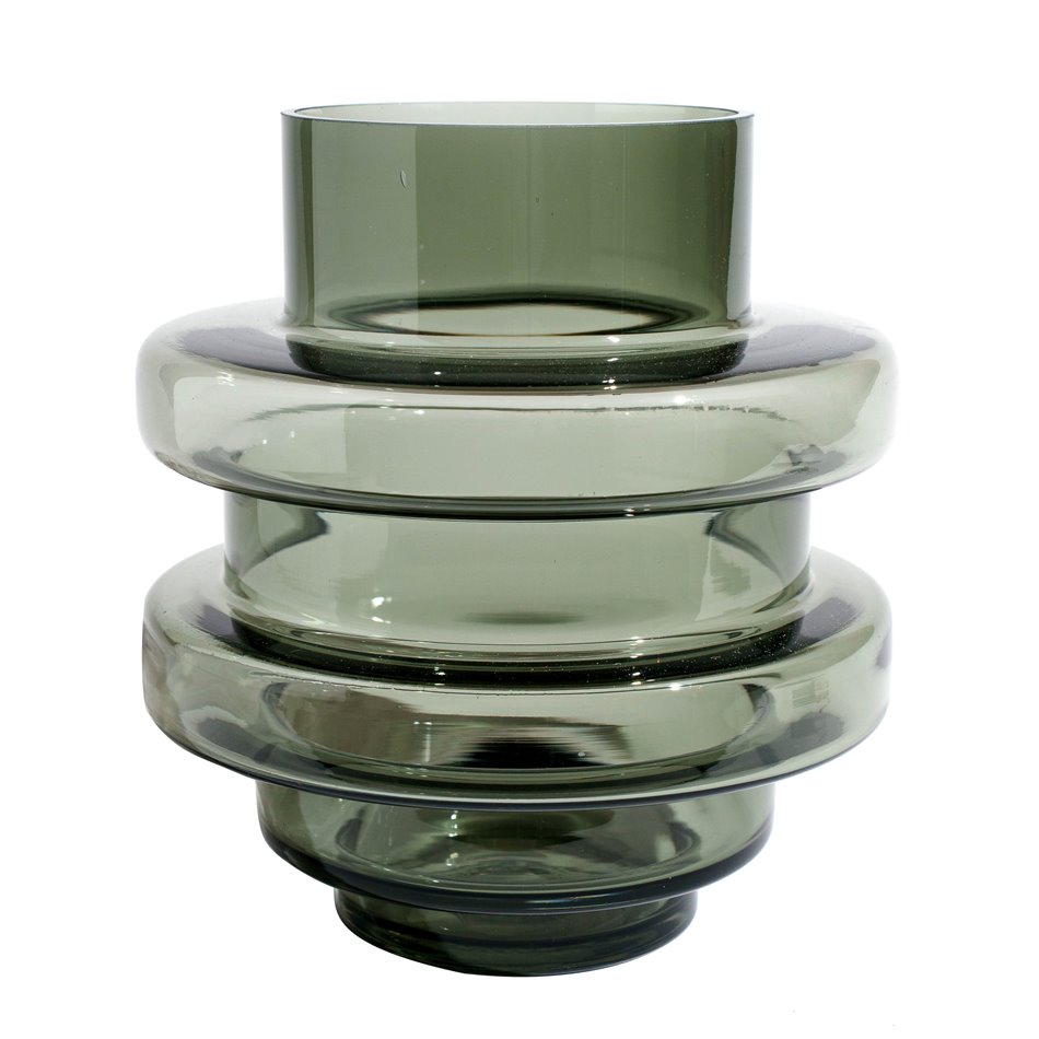 Vase Cytra, dark grey, glass, H24 cm, D22cm