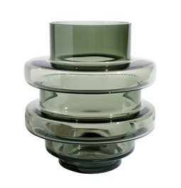 Vase Cytra, dark grey, glass, H24 cm, D22cm