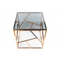 Sānu galdiņš Eisen, tonēts stikls/rozā-zelta, 55x55x55cm