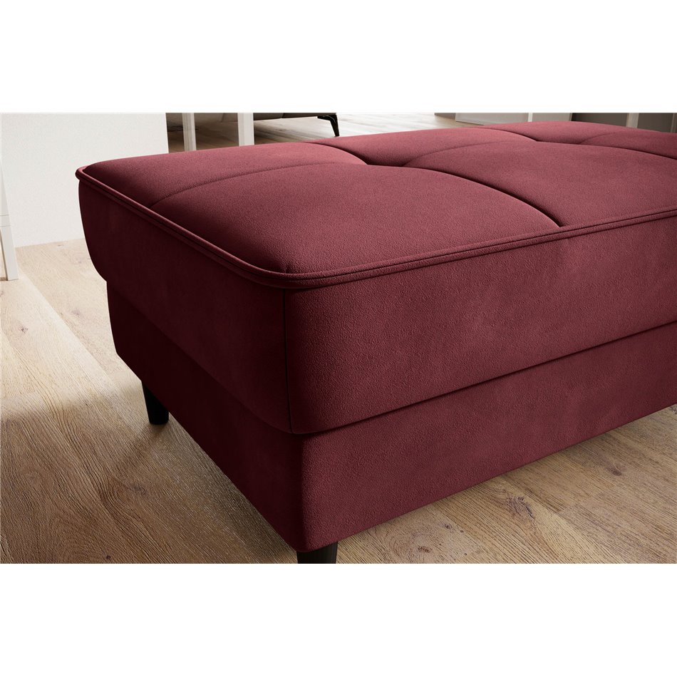 Пуф с ящиком для хранения Elbellis, Loco 25, бархат, красный, H42x62x97см