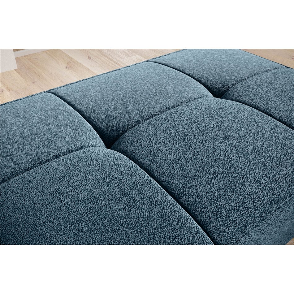 Pouf with storage Elbellis Savoi 38, textured velvet, blue, H42x62x97cm