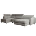 U shape sofa Elberto R, sleeping function, Raquel 04, grey, H100x165x306cm