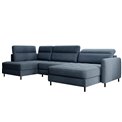 U shape sofa Elberto R, sleeping function, Raquel 40, blue, H100x165x306cm