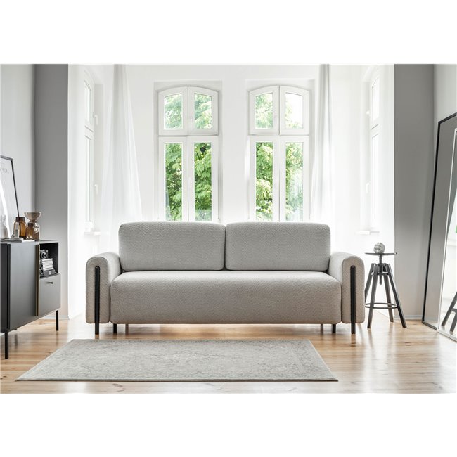 Диван-кровать Elcadova Black, раздвижной, Royal 04, букле, серый, H97x97x244см