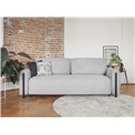 Sofa bed Elcadova Black, sleeping function, Jarell 03, wavy velvet, grey, H97x97x244cm