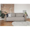 Sofa bed Elcadova Oak, sleeping function, Jarell 20, wavy velvet, dark beige, H97x97x244cm