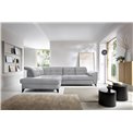 Corner sofa Elinferne L, sleeping function, Aura 04, velvet, grey, H107x210x297cm