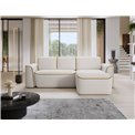 Угловой диван Elume R, с механизмом раскладыванием, Royal 01, Riviera 41, букле, белый, H88x190x287см