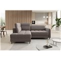 Corner sofa Elbare L, sleeping function, Aspen 20, brown, H100x160x208cm