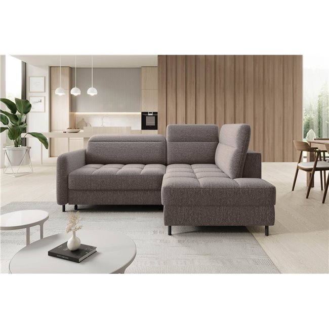 Corner sofa Elbare R, sleeping function, Aspen 20, brown, H100x160x208cm