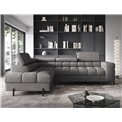 Corner sofa Elferucce L, sleeping function, Aura 04, velvet, grey, H93x200x276cm