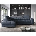 Corner sofa Elferucce L, sleeping function, Aura 40, velvet, dark blue, H93x200x276cm