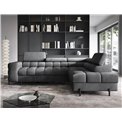 Corner sofa Elferucce R, sleeping function, Paros 06, dark grey, H93x200x276cm