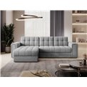Corner sofa Elveni L/R Reversible, sleeping function, Monolith 84, velvet, grey, H82x150x260cm