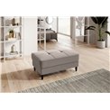 Pouf with storage Elbellis Savoi 7, textured velvet, beige, H42x62x97cm