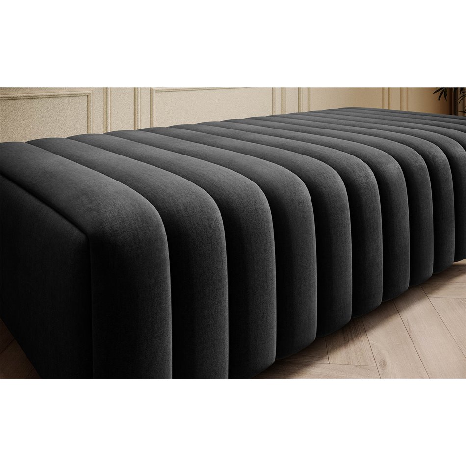 Bench Elaurence Nube 6, velvet, dark grey, H36xx132cm