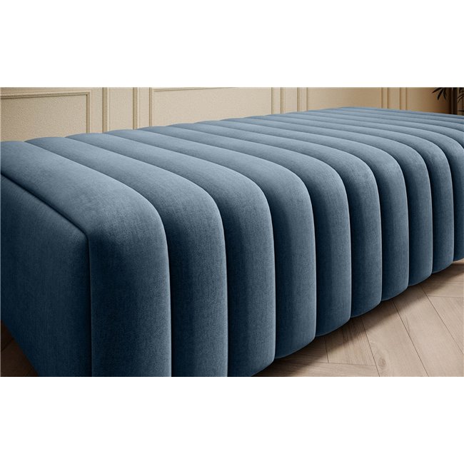 Bench Elaurence Monolith 76, velvet, blue, H36xx132cm