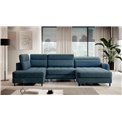 U shape sofa Elberto R, sleeping function, Toscany 40, velvet, blue, H100x165x306cm