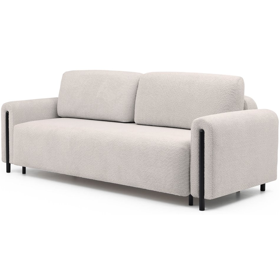 Диван-кровать Elcadova Black, раздвижной, Royal 18, букле, бежевый, H97x97x244см