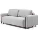 Sofa bed Elcadova Black, sleeping function, Jarell 03, wavy velvet, grey, H97x97x244cm