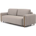 Sofa bed Elcadova Oak, sleeping function, Jarell 20, wavy velvet, dark beige, H97x97x244cm