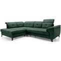 Угловой диван Elinferne L, раздвижной, Raquel 35, темно-зеленый, H107x210x297см