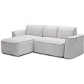 Угловой диван Elume L, с механизмом раскладыванием, Amore 03, Paros 05, букле, серый, H88x190x287см