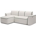 Угловой диван Elume L, с механизмом раскладыванием, Royal 01, Riviera 38, букле, белый, H88x190x287см