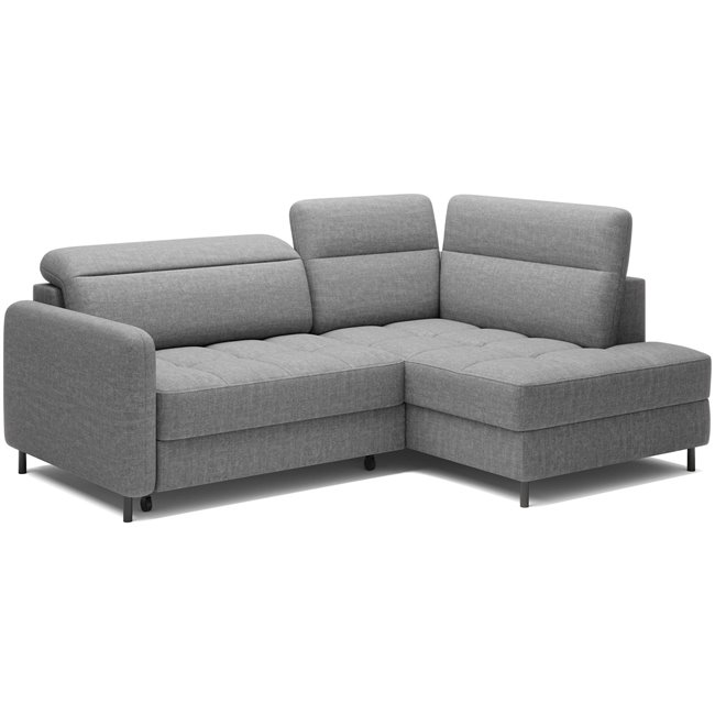 Угловой диван Elbare R, раздвижной, Manhattan 03, бархат, серый, H100x160x208см