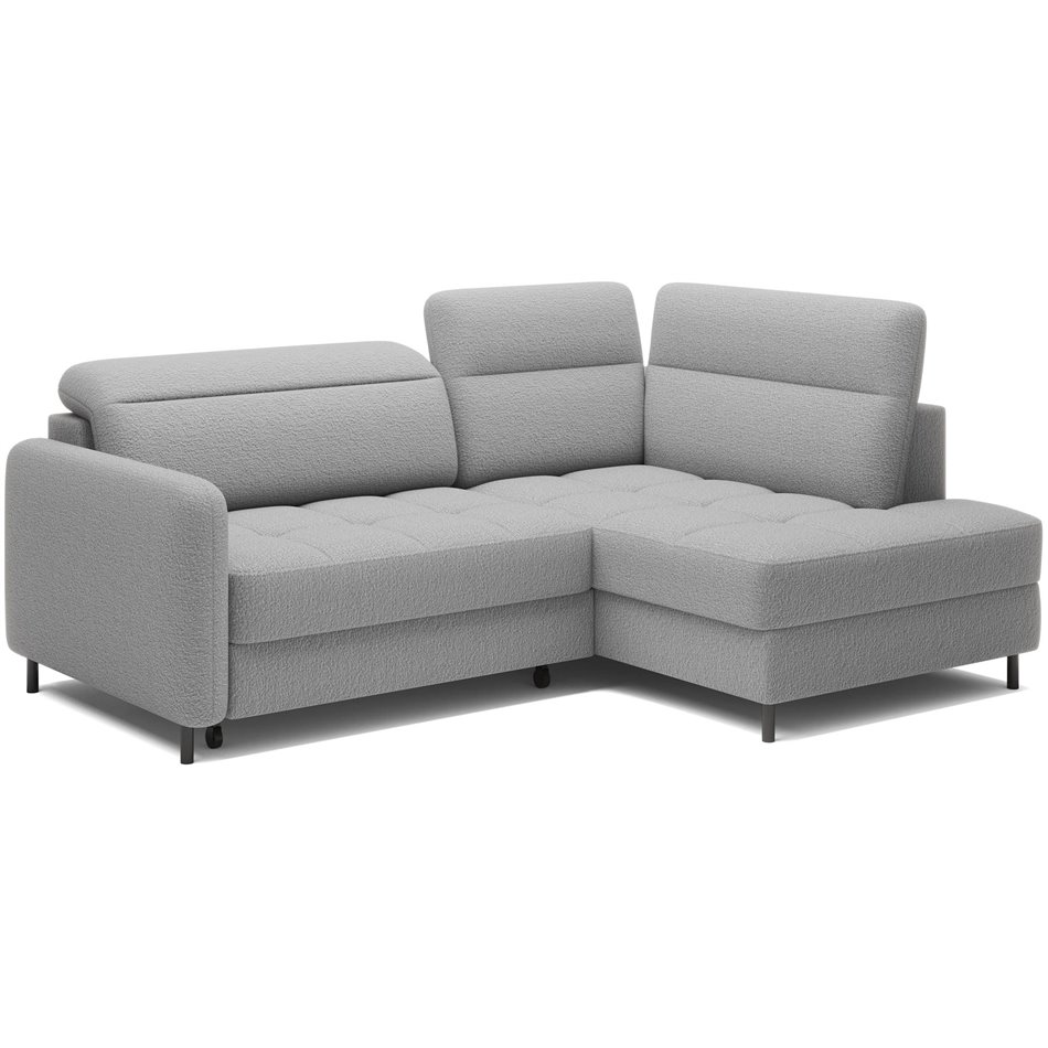 Corner sofa Elbare R, sleeping function, Royal 04, bouclé, grey, H100x160x208cm