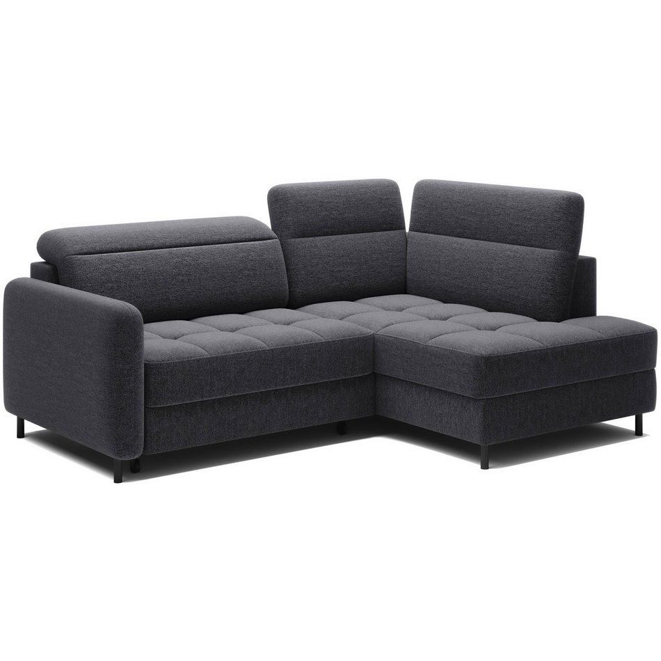 Corner sofa Elbare R, sleeping function, Aspen 05, dark grey, H100x160x208cm