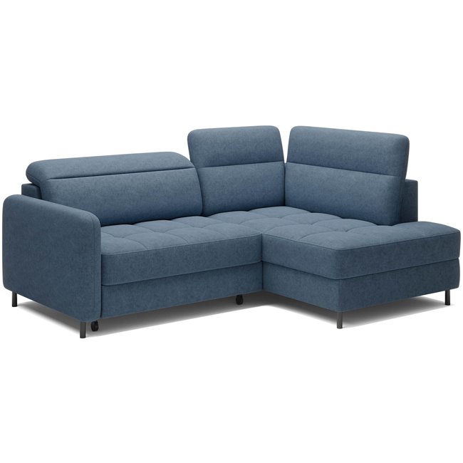 Corner sofa Elbare R, sleeping function, Raquel 40, dark blue, H100x160x208cm
