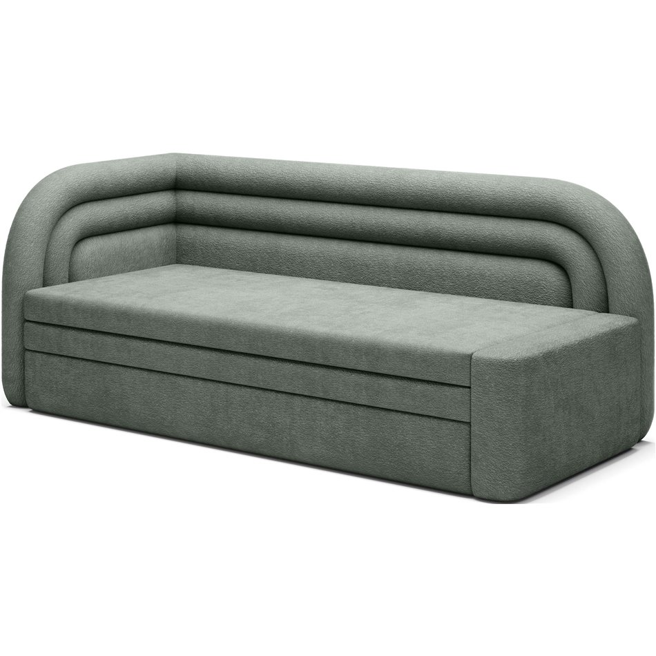Sofa bed Elfabilo L, sleeping function, Touch 100, textured velvet, green, H80x86x223cm