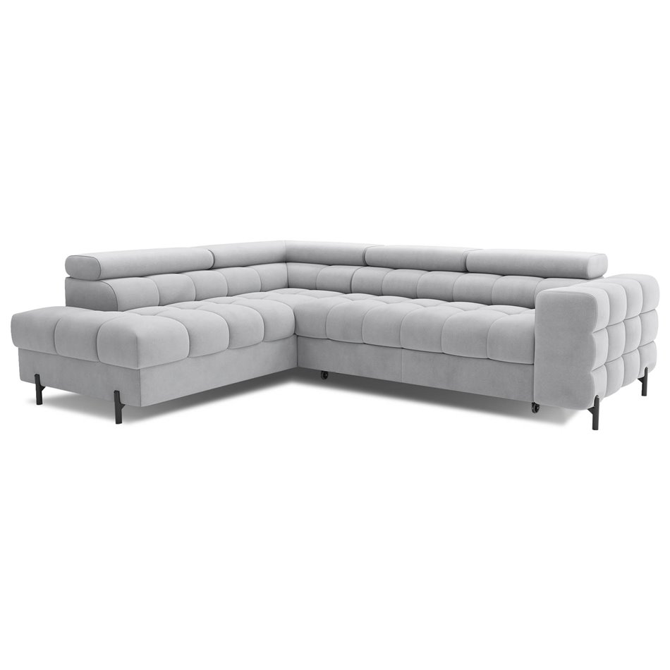 Corner sofa Elferucce L, sleeping function, Paros 05, grey, H93x200x276cm