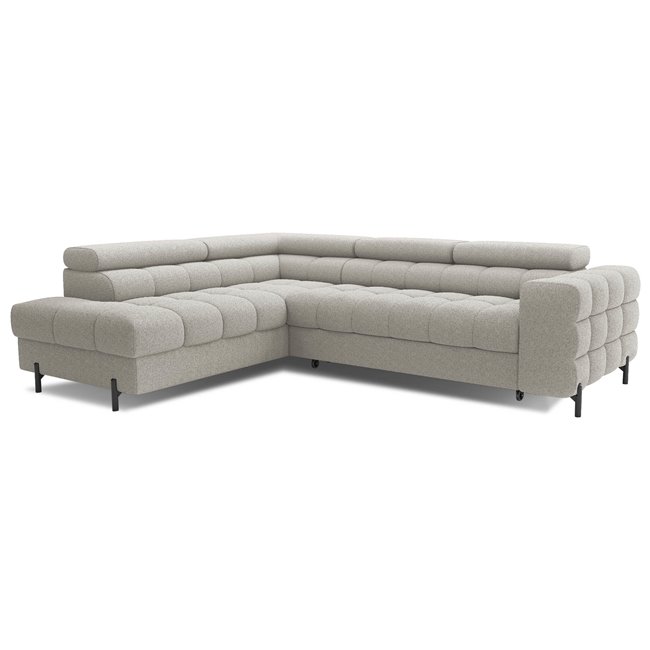 Corner sofa Elferucce L, sleeping function, Royal 20, bouclé, beige, H93x200x276cm