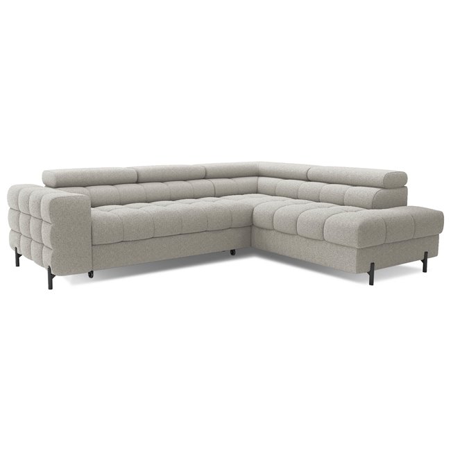 Corner sofa Elferucce R, sleeping function, Royal 20, bouclé, beige, H93x200x276cm