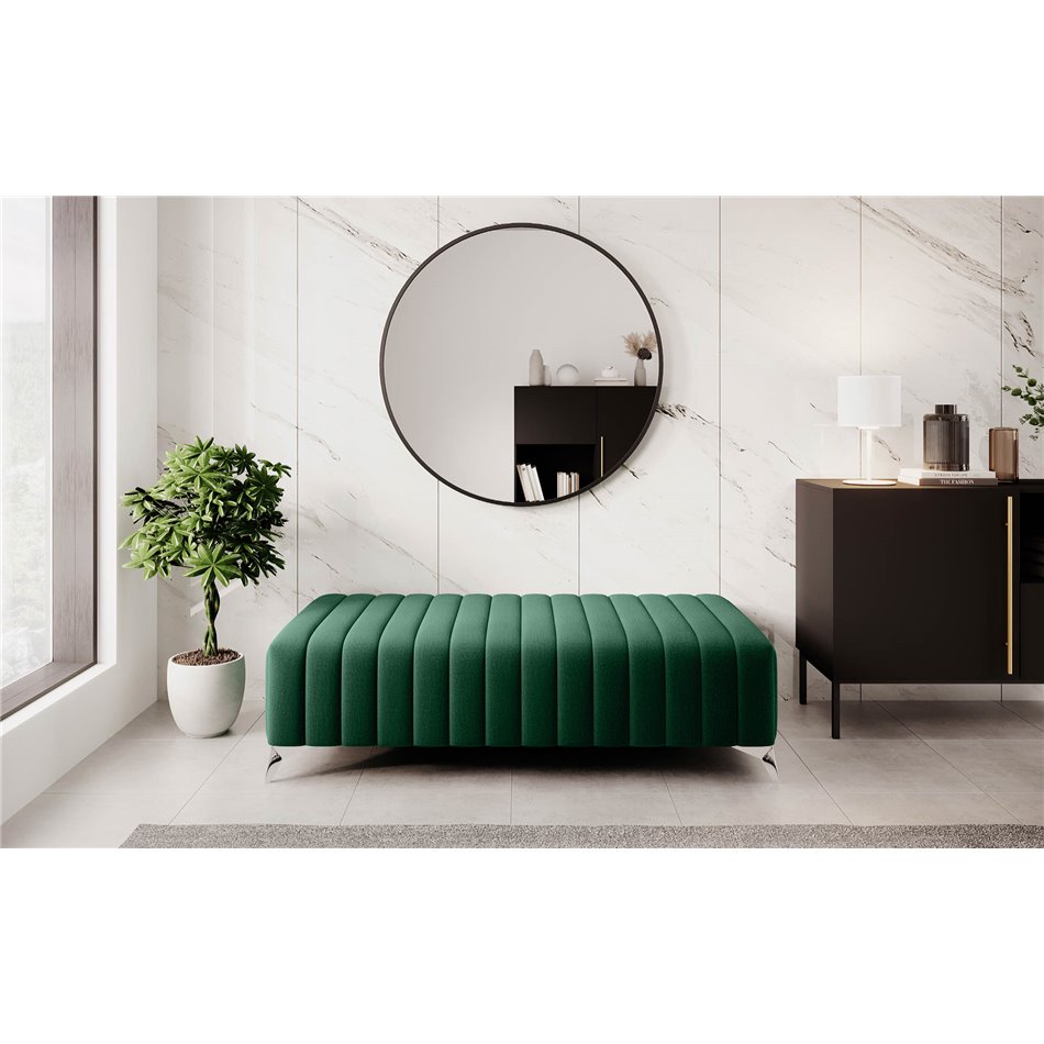 Скамья Elaurence, Nube 35, бархат, зеленая, H36x132см