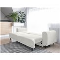 Sofa bed Edalia Royal 01, bouclé, white, H90x95x260cm