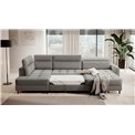 U shape sofa Elberto R, sleeping function, Raquel 04, grey, H100x165x306cm