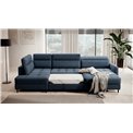U shape sofa Elberto R, sleeping function, Raquel 40, blue, H100x165x306cm