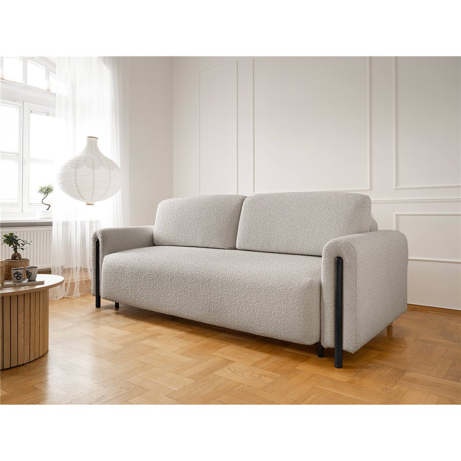 Sofa bed Elcadova Black, sleeping function, Jaffray 03, grey, H97x97x244cm