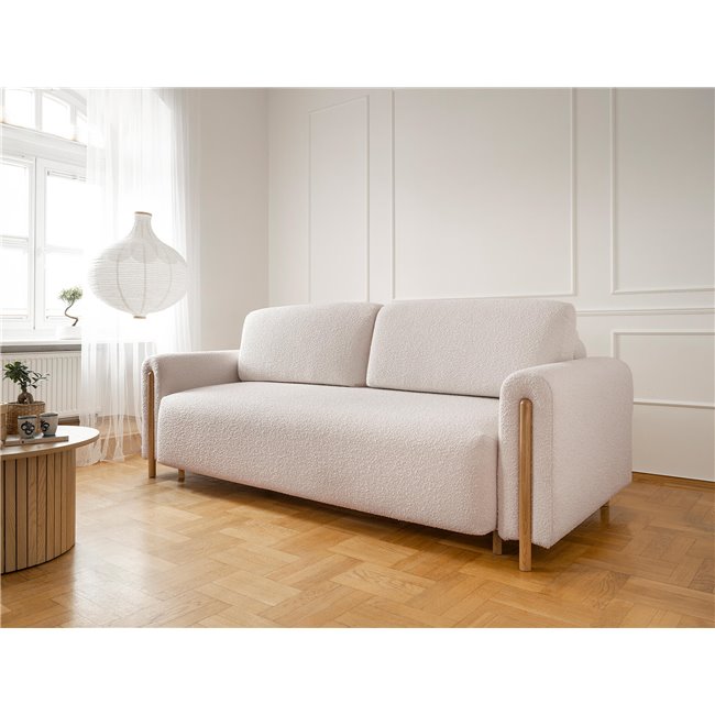 Sofa bed Elcadova Oak, sleeping function, Jaffray 18, beige, H97x97x244cm