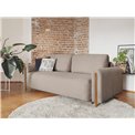 Sofa bed Elcadova Oak, sleeping function, Jarell 20, wavy velvet, dark beige, H97x97x244cm