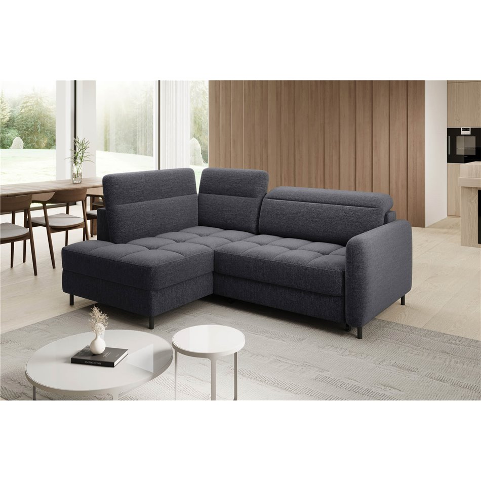 Corner sofa Elbare R, sleeping function, Aspen 05, dark grey, H100x160x208cm