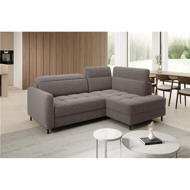 Corner sofa Elbare R, sleeping function, Aspen 20, brown, H100x160x208cm