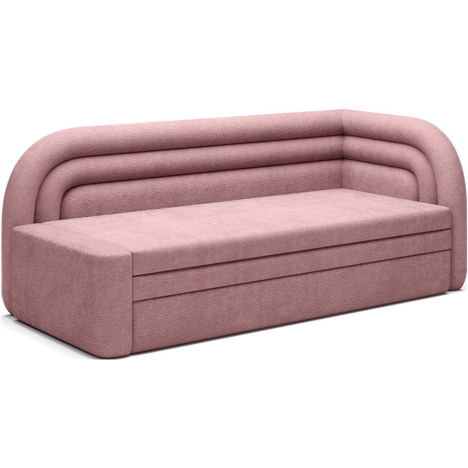 Sofa bed Elfabilo R, sleeping function, Touch 24, textured velvet, pink, H80x86x223cm