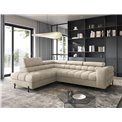 Corner sofa Elferucce L, sleeping function, Aura 18, velvet, beige, H93x200x276cm