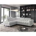 Corner sofa Elferucce L, sleeping function, Royal 03, bouclé, grey, H93x200x276cm