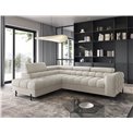 Corner sofa Elferucce L, sleeping function, Royal 18, bouclé, beige, H93x200x276cm