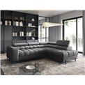Corner sofa Elferucce R, sleeping function, Paros 06, dark grey, H93x200x276cm